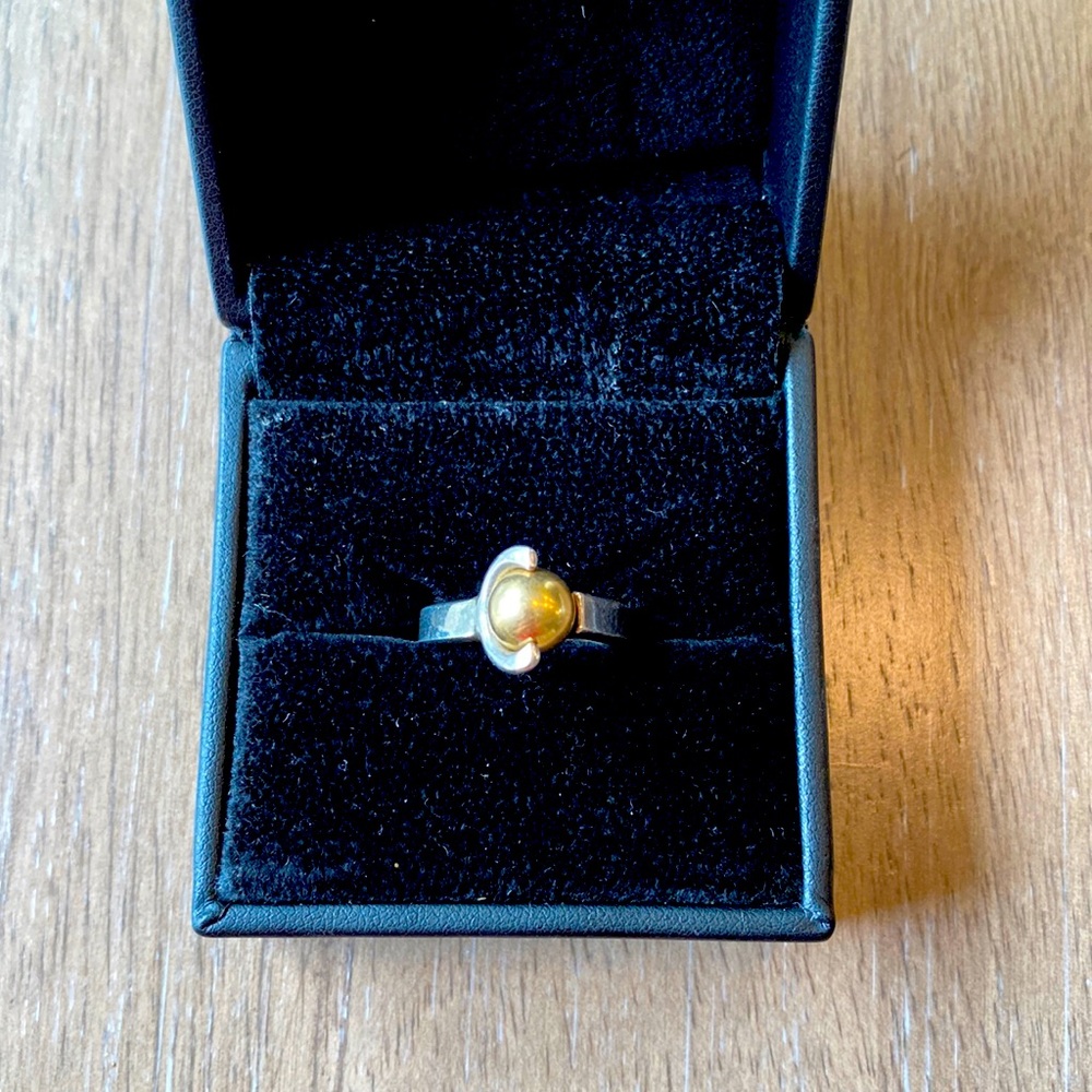 Sterling Silver and 10K Gold Ball Ring